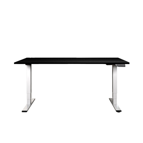 CONTINI höhenverstellbarer Bürotisch 1.8x0.8m schwarz / Gestell weiss RAL 9016