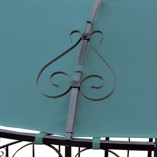 Pergola Almeria, Rundpavillon Garten Pavillon, stabiles Stahl-Gestell Ø 3m ~ türkis
