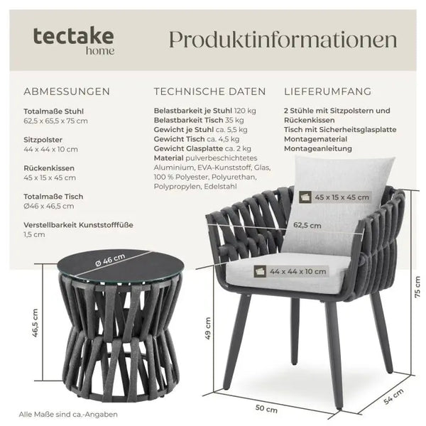 Aluminium Gartenlounge-Set Lugano