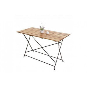 Biergartentisch HWC-J40, Klapptisch Gartentisch, Gastronomie-Qualität Akazie MVG-zertifiziert 120x60cm ~ naturfarben