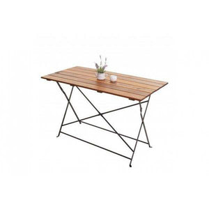 Biergartentisch HWC-J40, Klapptisch Gartentisch, Gastronomie-Qualität Akazie MVG-zertifiziert 120x60cm ~ braun