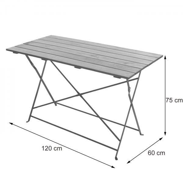 Biergartentisch HWC-J40, Klapptisch Gartentisch, Gastronomie-Qualität Akazie MVG-zertifiziert 120x60cm ~ braun