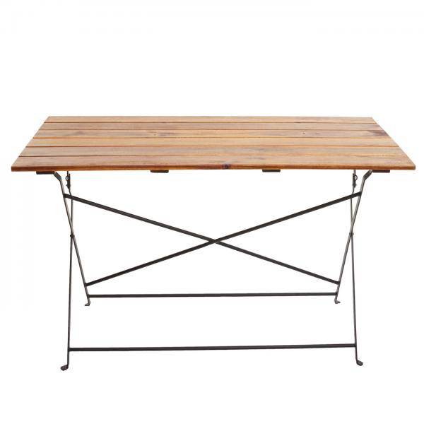 Biergartentisch HWC-J40, Klapptisch Gartentisch, Gastronomie-Qualität Akazie MVG-zertifiziert 120x60cm ~ braun