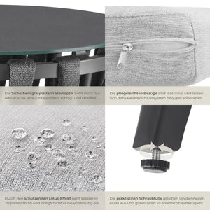 Aluminium Gartenlounge-Set Lugano