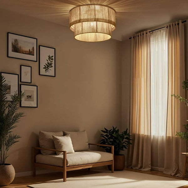 Deckenleuchte Lignea Lux aus Jute