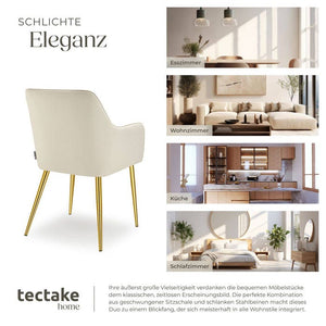 Armlehnstuhl Avane, Samtoptik, gepolstert beige 2er Set