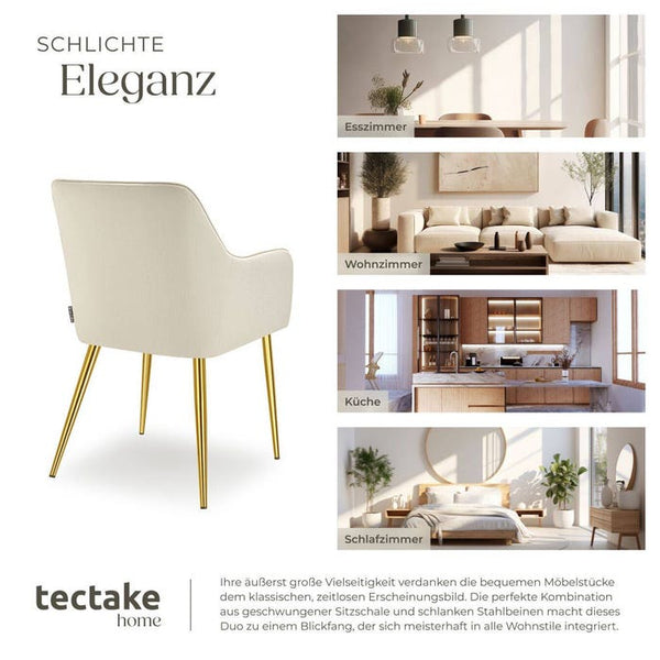 Armlehnstuhl Avane, Samtoptik, gepolstert beige 2er Set