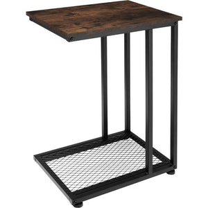 Eton Industrial side table, dark wood, rustic