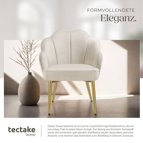 Cocktailsessel Hellen créme/gold 4er Set