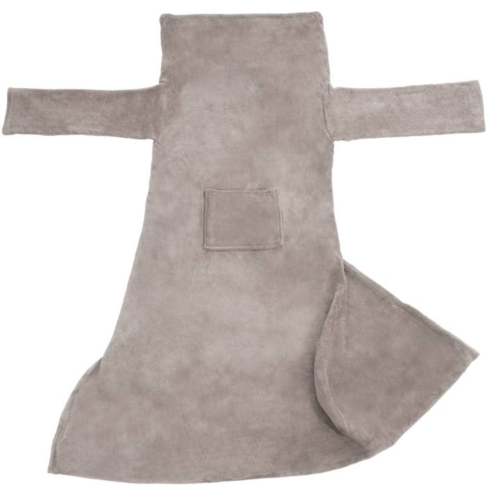 2 morbide coperte con maniche, grigie, 200 x 170 cm