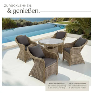 Aluminium Rattan Sitzgruppe Zürich