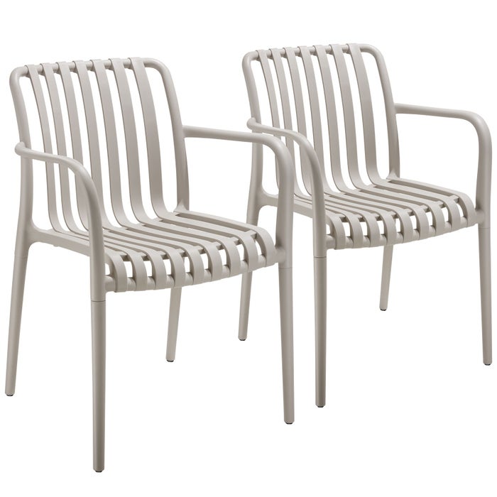 Gartenstühle Alcudia taupe 2er Set