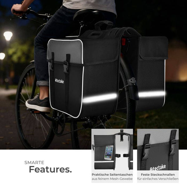 Set Fahrradtasche Georg und Fahrradrahmentasche schwarz/grün 20 x 9,5 x 10 cm