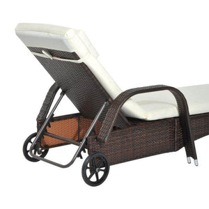 Mobile Gartenliege Kaffeebraun Rattanliege Polyrattan