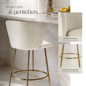 Barstuhl Luana creme/gold 6er Set
