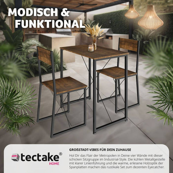 Sitzgruppe Margate Industrial Holz dunkel, rustikal