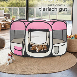 Tierlaufstall aus Polyester, rosa
