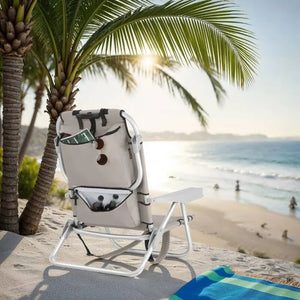 Aluminium Strandstuhl Coral beige 2er Set