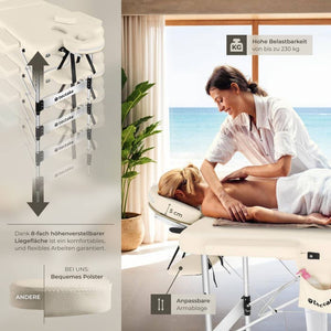 3 Zonen Massageliege Phuket beige