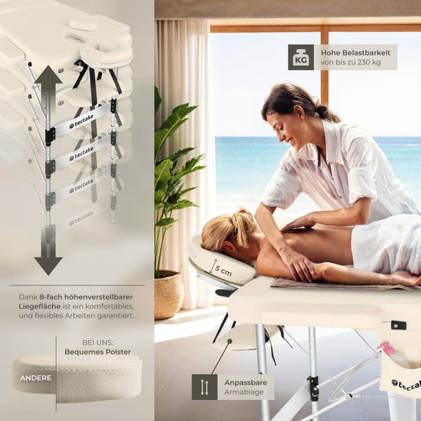 3 Zonen Massageliege Phuket beige