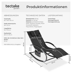 Gartenliege Taya schwarz pro Stück