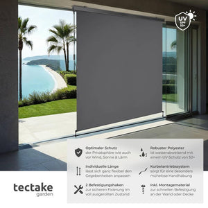Eloise vertical awning, dark grey, 180 x 250 cm 