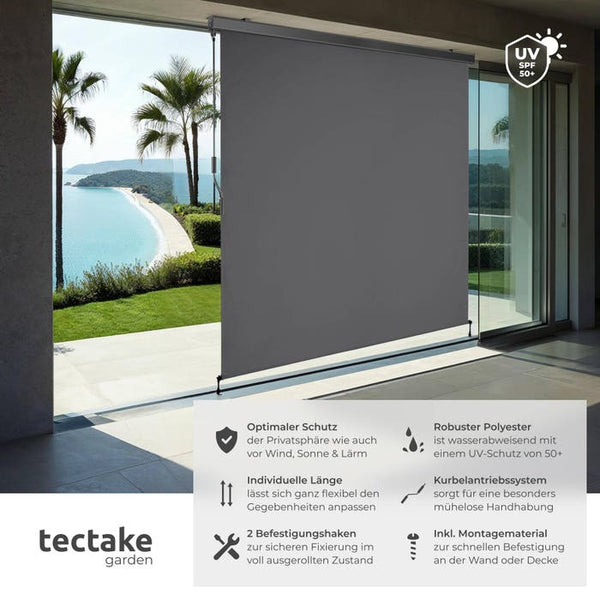 Eloise vertical awning, dark grey, 180 x 250 cm 