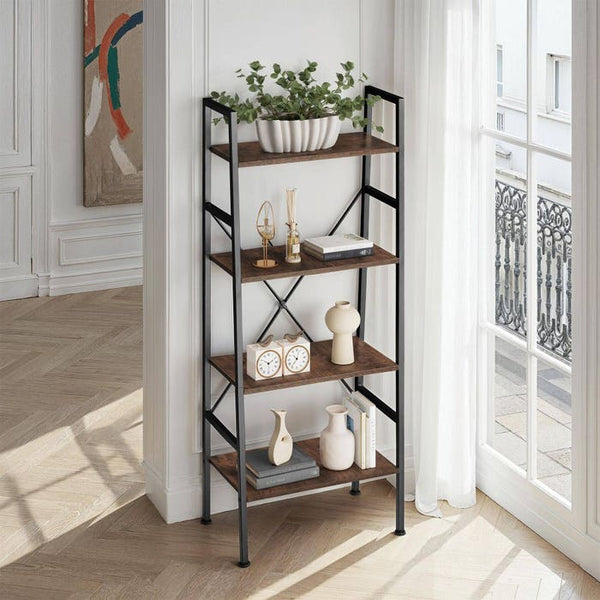 Leiterregal Newcastle 57,5 x 35,5 x 139cm - industrial dunkelbraun