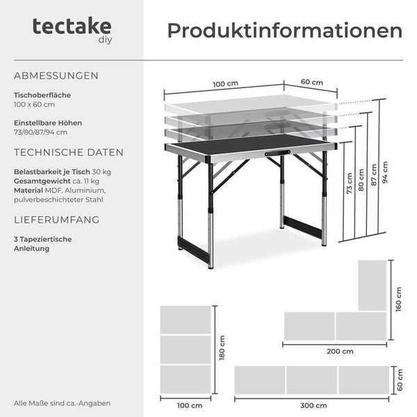3 Tapeziertische