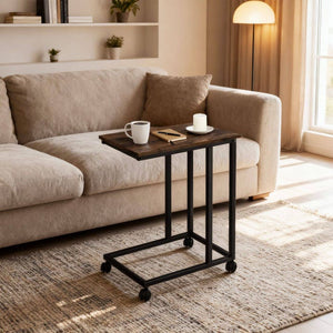 Luton side table, industrial style, dark wood, rustic 