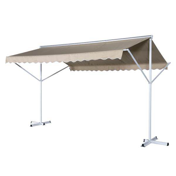 Standmarkise Gartenmarkise mit Faltarm Creme 3m x 3m
