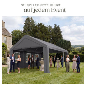 Gartenpavillon Jasko mit 4 Seitenteilen grau 6 x 4 m