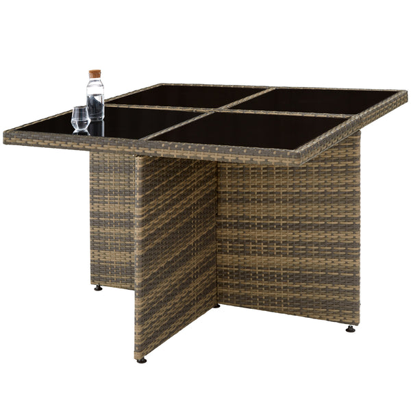 Aluminium Rattan Sitzgruppe Manhattan 4+4+1, natur