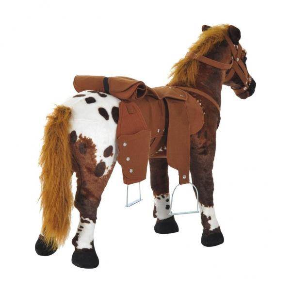 Spielpferd mit Sattel Metall, Plüsch 85 x 28 x 60 cm Braun