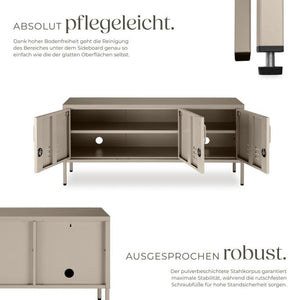 Sideboard Baker Metall abschliessbar braun 120 x 37,5 x 55,5 cm