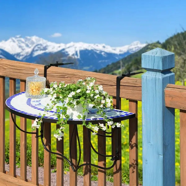Balkontisch weiss/blau