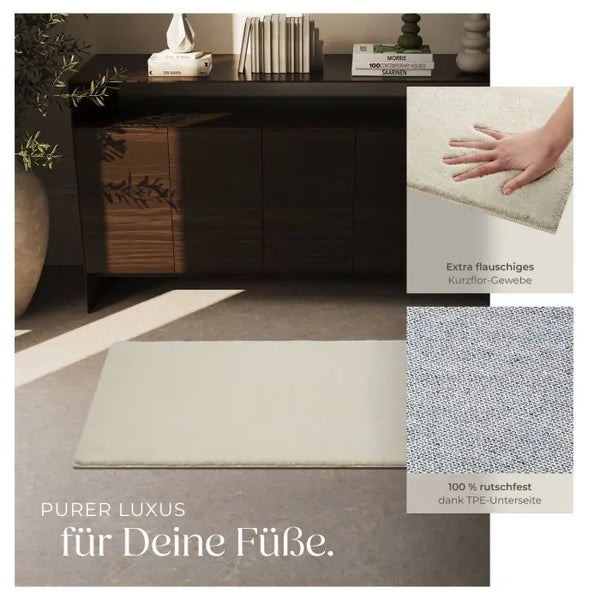 Kurzflorteppich Soft Zone beige 80 x 150 cm