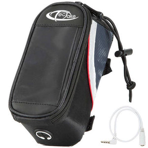 Fahrradtasche mit Rahmen-Befestigung für Smartphones schwarz/grau/rot 18 x 8,5 x 8,5 cm