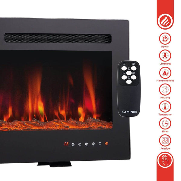 KAMINIO 3-in-1 Elektrokamin MARLON mit Heizung, 3D-Flammeneffekt - 50 Zoll