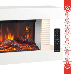 KAMINIO Elektrokamin LIZ - mit Heizung, 3D-Flammeneffekt Weiss