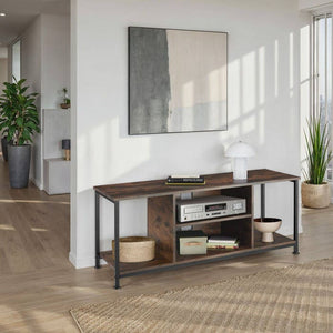 TV-Regal mit 4 offenen Fächern und verstellbarem Einlegeboden Industrial dunkelbraun 120 cm