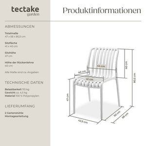 Gartenstühle Alcudia creme 2er Set