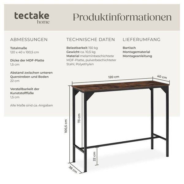 Bartisch Kerry Industrial Holz dunkel, rustikal