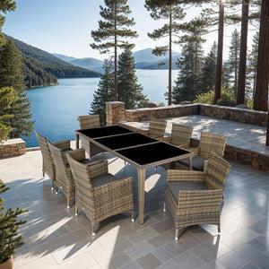 Aluminium Rattan Sitzgruppe Menorca natur