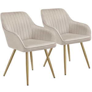 Esszimmerstuhl Marilyn taupe/gold 2er Set