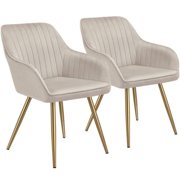 Esszimmerstuhl Marilyn taupe/gold 2er Set