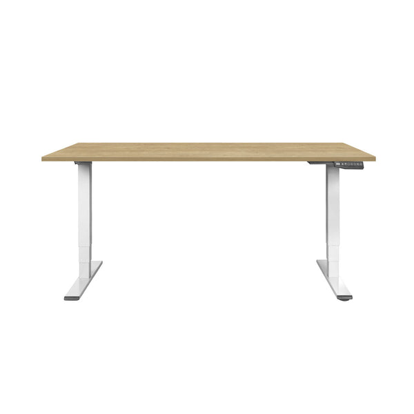 Scrivania da ufficio CONTINI regolabile in altezza 1,6x0,8m rovere / struttura bianco RAL 9016