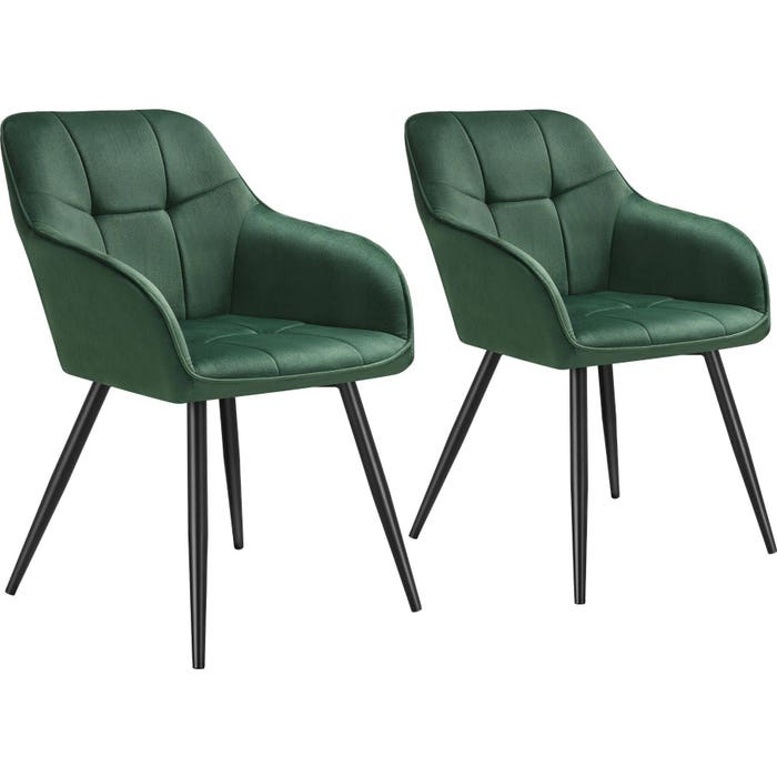 Esszimmerstuhl Marilyn dunkelgrün/schwarz 2er Set
