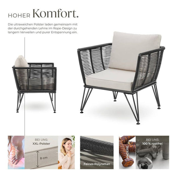 Garten-Loungesessel Sundo 4er Set