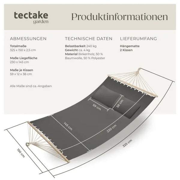 Hängematte Eden dunkelgrau